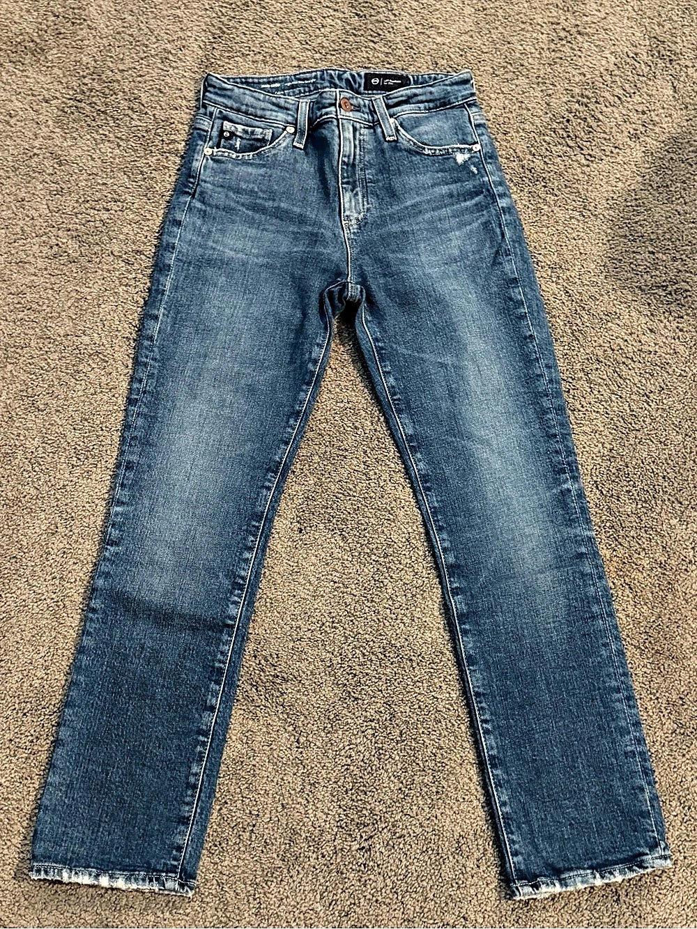 AG Jeans Mari Crop High Rise Slim Straight Jeans Size 27